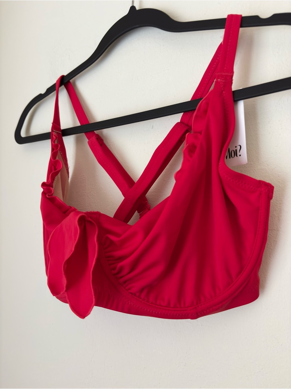 Pour Moi? Getaway Halter Underwire Swim Top in Red Size UK 36F/US 36G NEW Ruffle - Picture 2 of 13